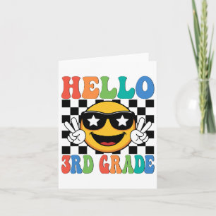 Hello 3rd Grade Third Grade Teacher Boy Girl Back  Card