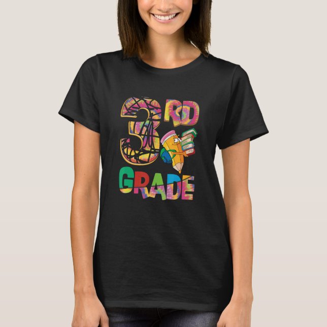 Hello 3rd Grade Third Grade Teacher Tie Dye Back T T-Shirt (Front)