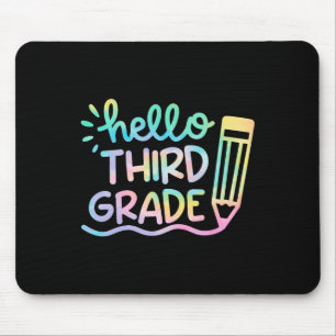 Hello 3rd Grade Tie Dye Teachers Kids Back to Scho Mouse Pad