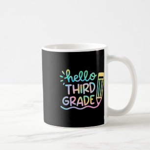 Hello 3rd Grade Tie Dye Teachers Kids Byck To Scho Coffee Mug