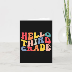 hello 3rd third grade teacher Back To School Retro Card
