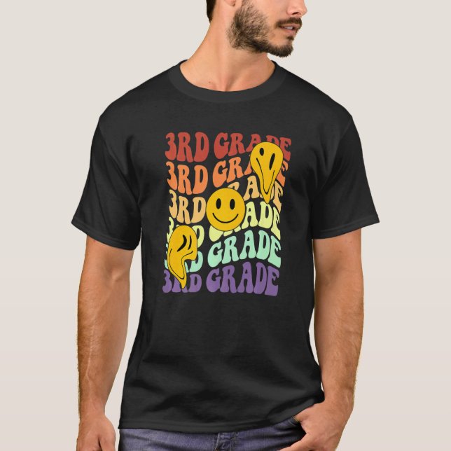 hello 3rd third grade teacher Back To School Retro T-Shirt (Front)