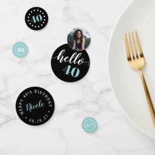 Hello 40   Milestone Birthday Custom Party Confetti