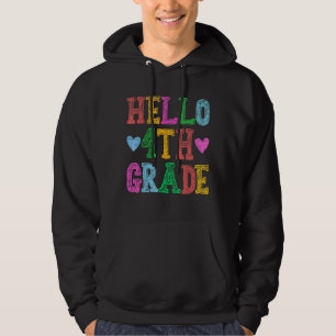 Hello 4th Grade Leopard Squad Back To School Teach Hoodie