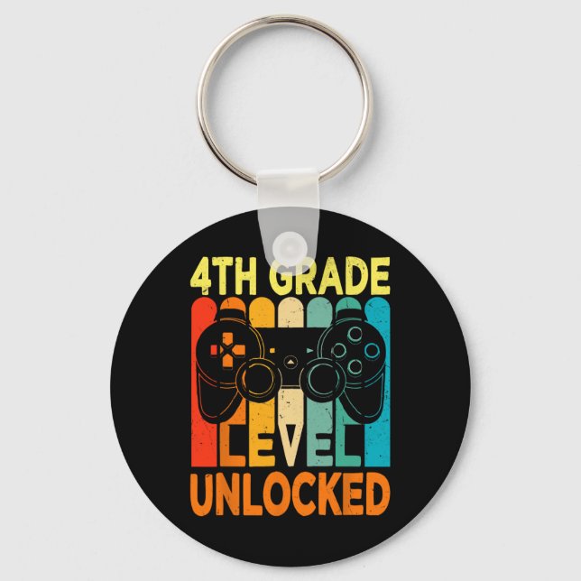 Hello 4th Grade Level Unlocked Video Game Back To  Key Ring (Front)