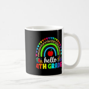 Hello 4th Grade Rainbow Back To School First Day K Coffee Mug