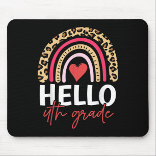 Hello 4th Grade Rainbow Leopard Team Fourth Grade Mouse Pad