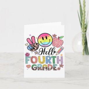 Hello 4th Grade Teacher Back To School Card