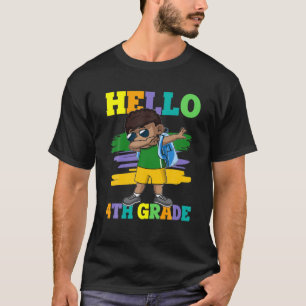 Hello 4Th Grade Teacher Dabbing Black Boy Back To T-Shirt