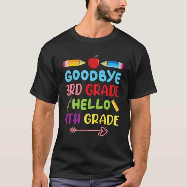 Hello 4th Grade Teacher Student Back To School Gra T-Shirt (Front)