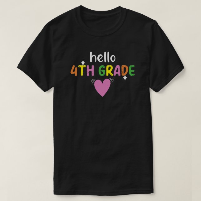 Hello 4th Grade Teacher T-Shirt (Design Front)