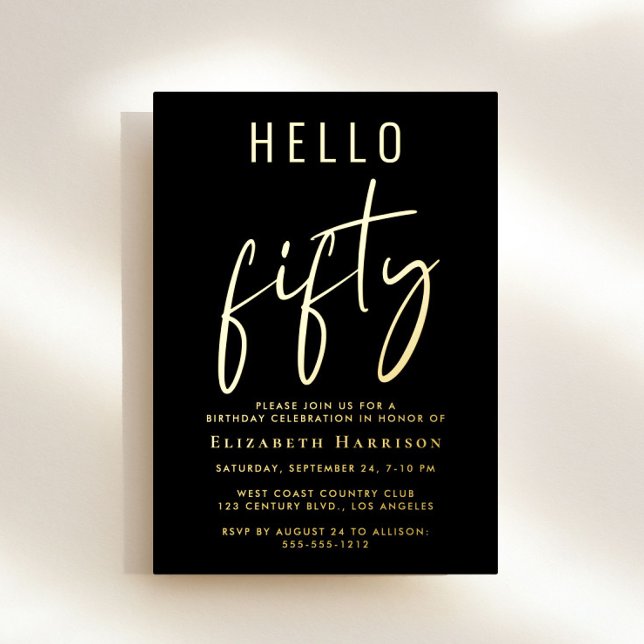 Hello 50 Chic Script 50th Birthday Party (Creator Uploaded)