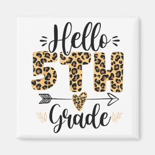 Hello 5th Fifth Grade Leopard Teacher Back To Scho Magnet