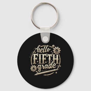 Hello 5th Grade Back To School Apparel Key Ring