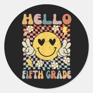 Hello 5th Grade Back To School Fifth Grade Teacher Classic Round Sticker