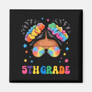 Hello 5th Grade First Day Back to School Messy Bun Magnet