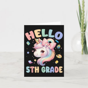 Hello 5th Grade First Day Of School Unicorn Teache Card