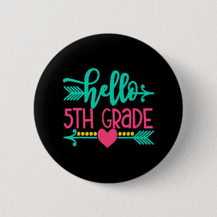 Hello 5th Grade Girls Back To School Gift Cute Hea 6 Cm Round Badge
