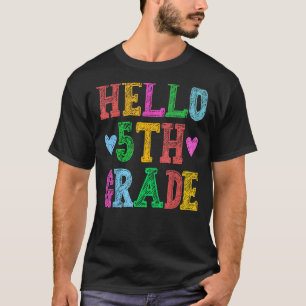 Hello 5th Grade Leopard Squad Back To School Teach T-Shirt