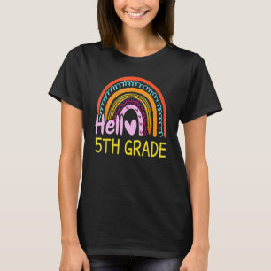 Hello 5th Grade Rainbow Pencil Fifth Grade Teacher T-Shirt