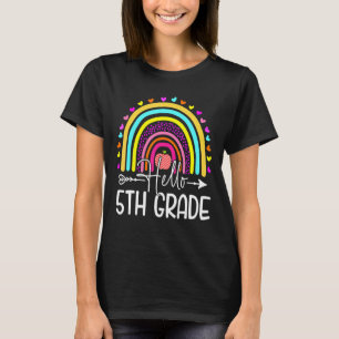 Hello 5th Grade Teacher Students Back To School Ra T-Shirt