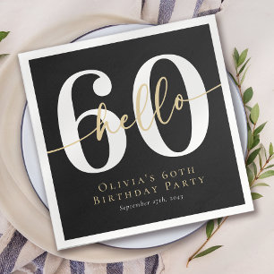 Hello 60 Sixtieth Birthday Party Napkin