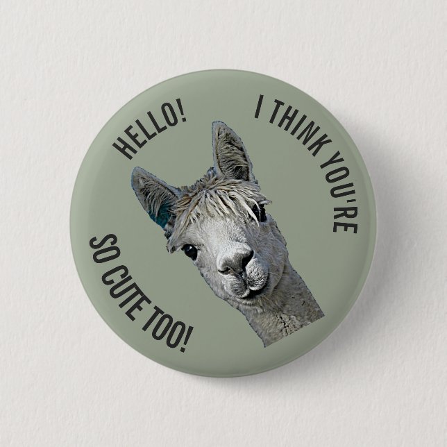 Hello 6 Cm Round Badge (Front)