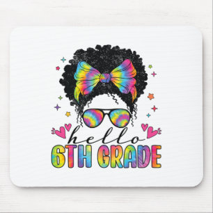 Hello 6th Grade Back To School Black Women Teacher Mouse Pad