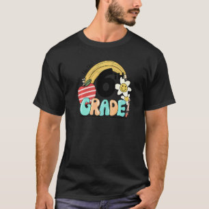 Hello 6th Grade Groovy Rainbow Back To School Teac T-Shirt