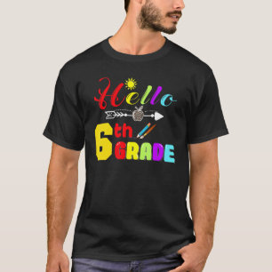 Hello 6TH Grade Leopard Print Sixth Grade Teacher T-Shirt