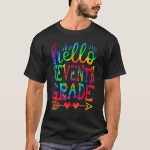 Hello 7th Grade Back To School Tie Dye Graphic T-Shirt