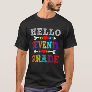 Hello 7th Grade Rainbow Seventh Grade Teacher Kids T-Shirt