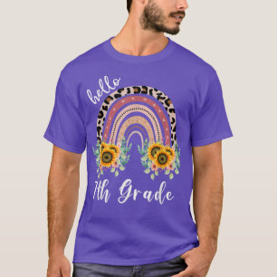 Hello 7th Grade shirt, sunflower rainbow teacher T-Shirt