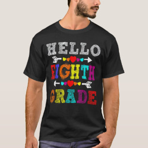 Hello 8th Grade Rainbow Eighth Grade Teacher Kids T-Shirt
