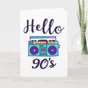 Hello 90s radio cassette recorder card