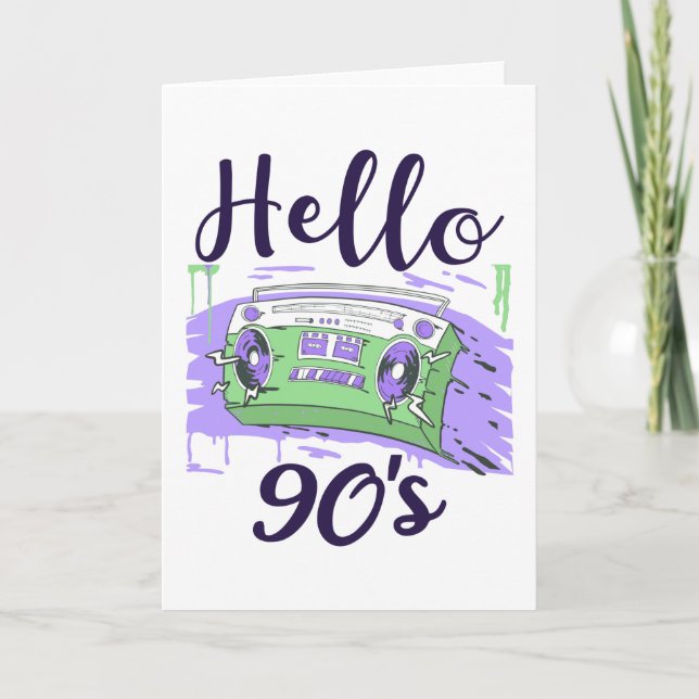 Hello 90s radio cassette recorder card (Front)