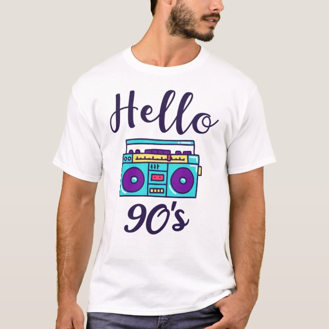 Hello 90s radio cassette recorder T-Shirt (Front)