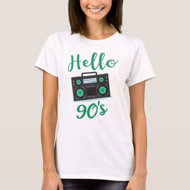 Hello 90s radio cassette recorder T-Shirt (Front)