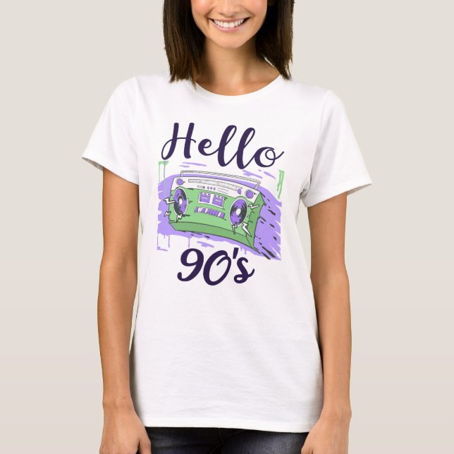 Hello 90s radio cassette recorder T-Shirt (Front)
