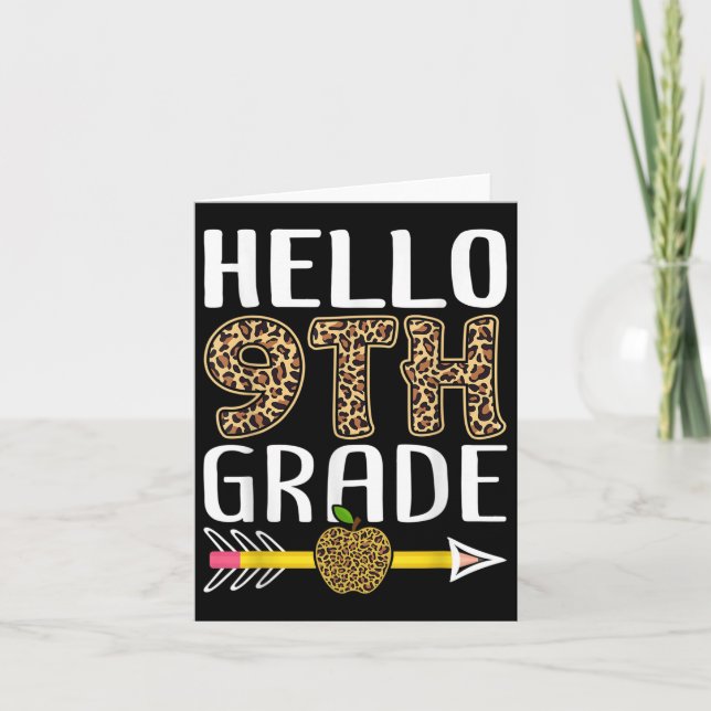 Hello 9th Grade Teacher Boys Girls Back To School  Card (Front)