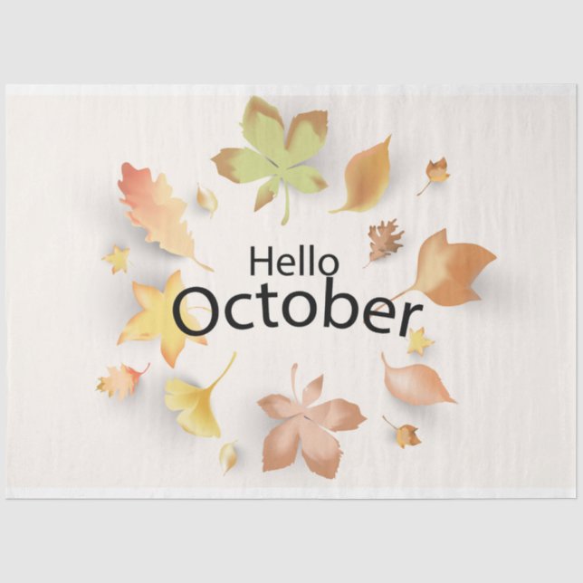 Hello Abstract October Autumn Tissue Paper (Front)
