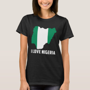 Hello Abuja I Love Nigeria Map Flag Proud Nigerian T-Shirt