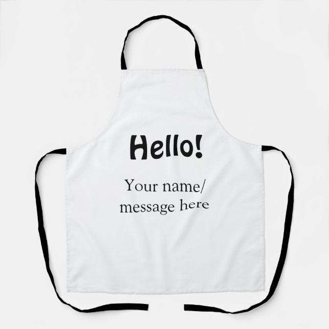 Hello add name message simple minimal business tem apron (Front)