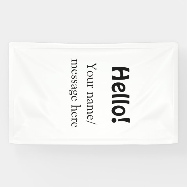 Hello add name message simple minimal business tem banner (Horizontal)