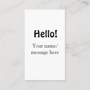 Hello add name message simple minimal business tem card