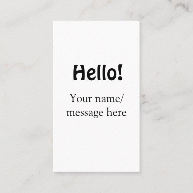Hello add name message simple minimal business tem card (Front)