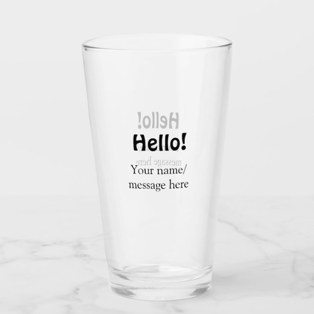 Hello add name message simple minimal business tem glass (Front)