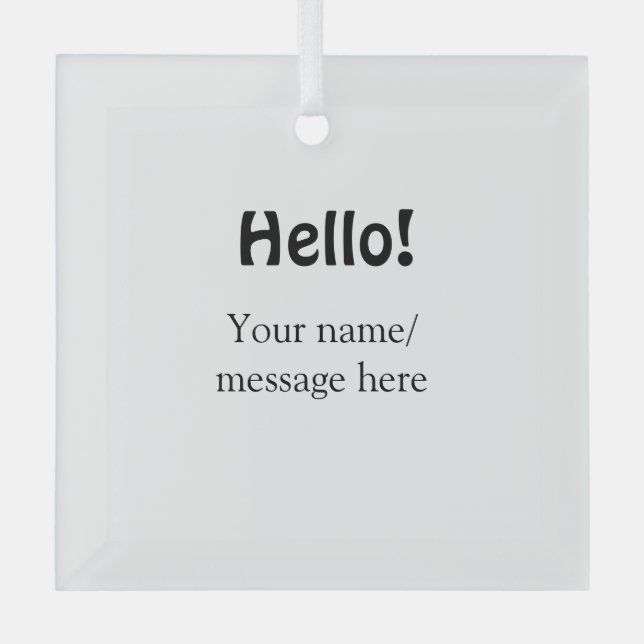 Hello add name message simple minimal business tem glass tree decoration (Front)