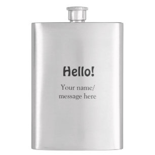 Hello add name message simple minimal business tem hip flask