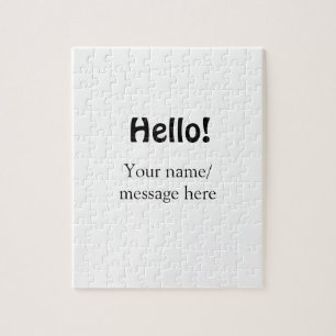 Hello add name message simple minimal business tem jigsaw puzzle